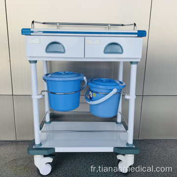 Chariot de traitement de soins infirmiers en acier ABS Ward hôpital